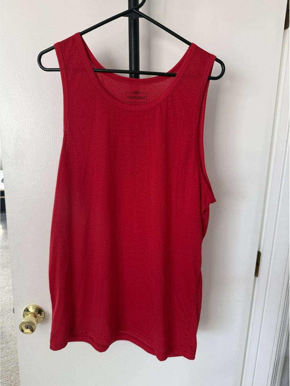 Fit Essentials Men’s XL Red Tank Top Sleeveless Gym Workout Athletic Shirt